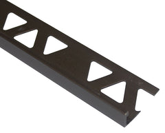 Shur-Trim ET2151SAB08 Flat Tile Edge, 8 ft L, 3/8 in W, Aluminum, Satin Antique Bronze
