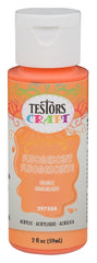 Testors 297504 Acrylic Craft Paint, Fluorescent Orange, 2 oz, Bottle