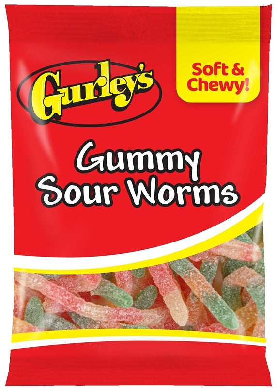 Gurley's 743786 Candy, Gummy, Gummy Sour Worms Flavor, 5 oz