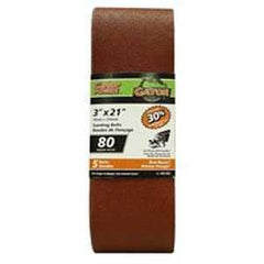 Gator 7011-012 Sanding Belt, 3 in W, 21 in L, 80 Grit, Medium, Aluminum Oxide Abrasive