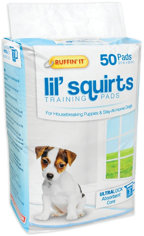 Ruffin'It Lil' Squirts 82050 Dog Training Pad, 22 in L, 21 in W, Cotton/Plastic