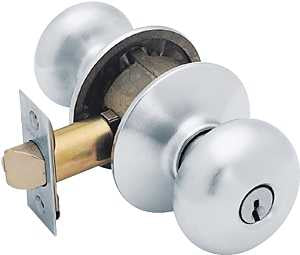 Schlage Plymouth Series F51A NPLY626KA4 Entry Knob Set, Knob Handle, Satin Chrome, Metal, C Keyway, Residential, Yes