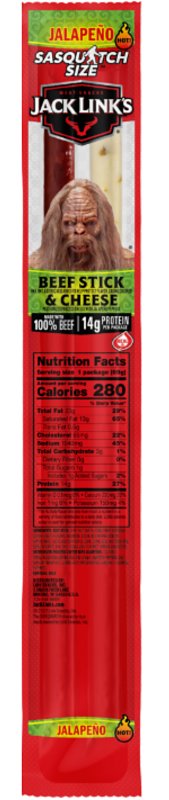 Jack Link's 10000039595 Beef and Cheese Stick Combo, Jalapeno, 2.45 oz