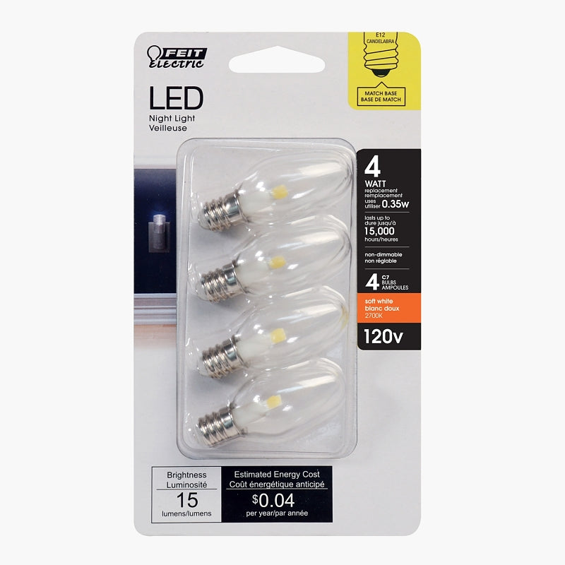 BULB LT LED E12 CLR SW 27K 4W