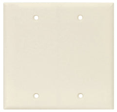 Eaton Wiring Devices PJ23LA Blank Wallplate, 4.87 in L, 4.97 in W, 0.08 in Thick, 2 -Gang, Polycarbonate