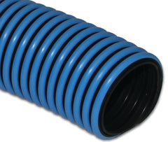 Abbott T32005001 Pool Vacuum Hose, 1-1/4 in ID, 1.58 in OD, 50 ft L, Polyethylene, Black/Blue