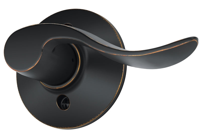 Schlage Accent Series F170ACC716RH Dummy Lever, Mechanical Lock, Aged Bronze, Lever Handle, Metal, Residential