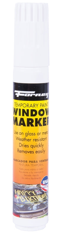 Forney 70853 Solvent Based Window Marker, White