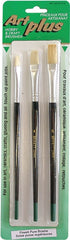 BENNETT ART 3FLAT 516 Artist Brush Set, Wood Handle