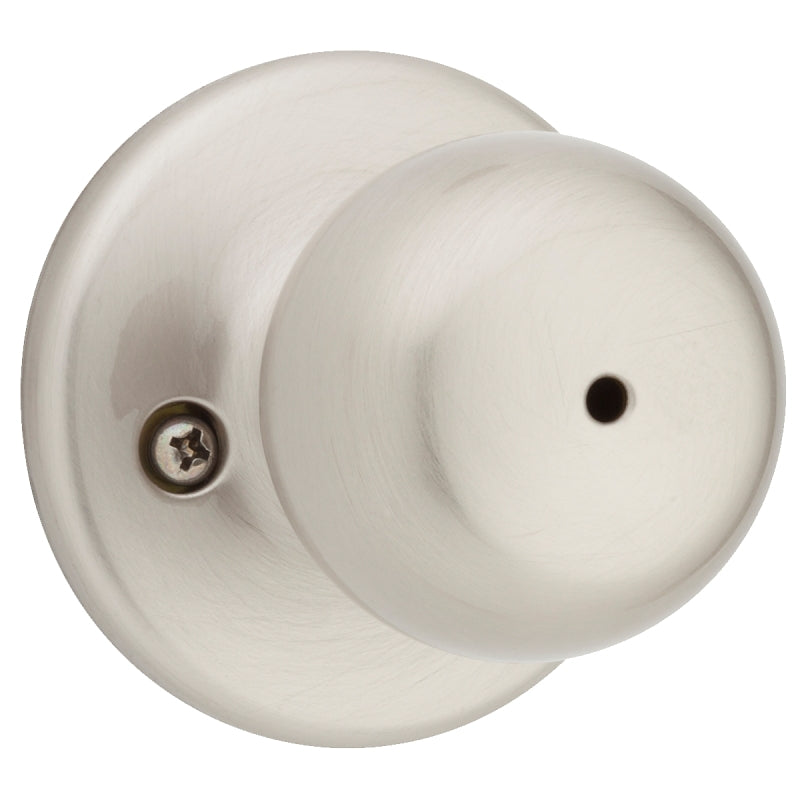 Weiser Fairfax Series 9GAC3310-028 Privacy Door Knob, 1-15/16 in Dia Knob, Satin Nickel