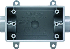 Carlon E981DFN-CTN Switch Box, 1 -Gang, 2 -Outlet, PVC, Gray
