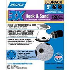 Norton 03221 Sanding Disc, 5 in Dia, 11/16 in Arbor, Coated, P120 Grit, Medium, Alumina Ceramic Abrasive, Spiral