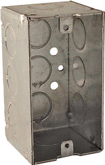 Raco 8670 Welded Handy Box, 1-Gang, 11-Knockout, 1/2 in Knockout, Galvanized Steel, Gray