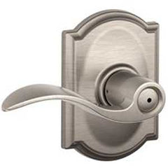 Schlage F Series F40VACC619CAM Privacy Lever, Mechanical Lock, Satin Nickel, Lever Handle, Metal, Residential