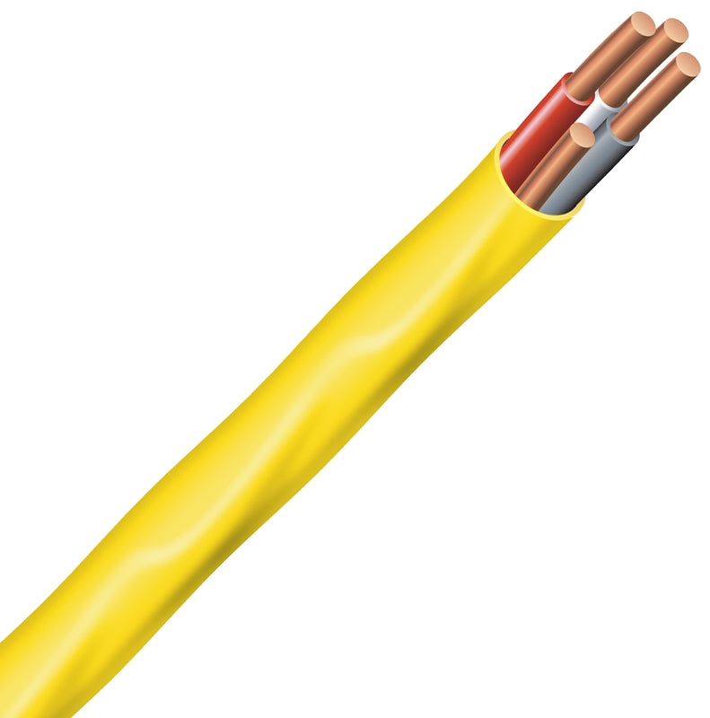 Southwire 12/3NM-WGX250 Sheathed Cable, 12 AWG Wire, 3 -Conductor, 250 ft L, Copper Conductor, PVC Insulation