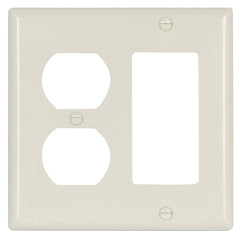 Eaton Wiring Devices 2157LA-BOX Combination Wallplate, 4-1/2 in L, 2-3/4 in W, Standard, 2 -Gang, Thermoset