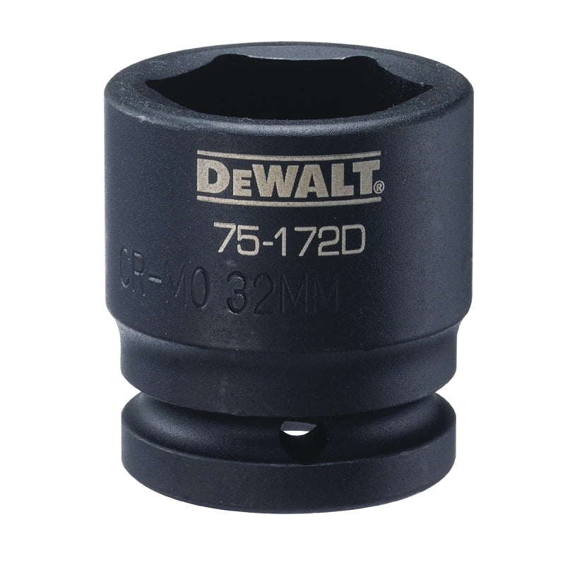 DeWALT DWMT75172OSP Impact Socket, 32 mm Socket, 3/4 in Drive, 6-Point, CR-440 Steel, Black Oxide