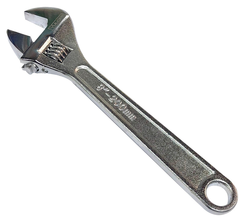 Vulcan WC917-04 Adjustable Wrench, 8 in OAL, Steel, Chrome