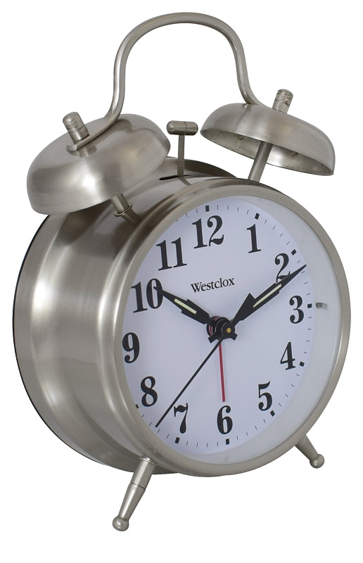Big Ben 70010 Alarm Clock, AA Battery, Nickel Case, Silver Case