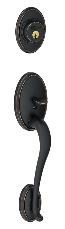 Schlage Wakefield Series F58WKF716 Combination Lockset, Mechanical Lock, Handleset Grip Only Handle, Aged Bronze, No