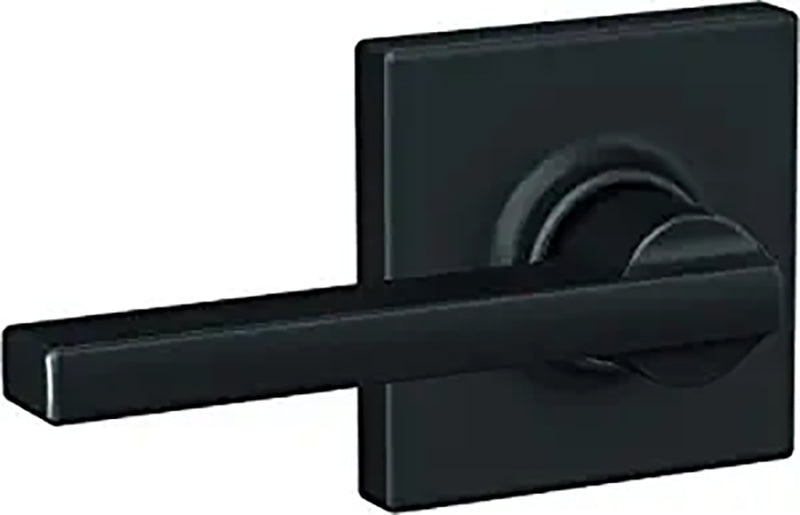Schlage F Series F10 LAT 622 COL Passage Lever, Mechanical Lock, Matte Black, Lever Handle, Metal, Residential