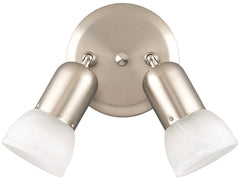 Canarm ICW9251 Track Lighting Fixture, 2-Lamp, Alabaster Glass, Brushed Pewter