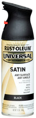 Universal 245197 Enamel Spray Paint, Satin, Black, 12 oz, Can