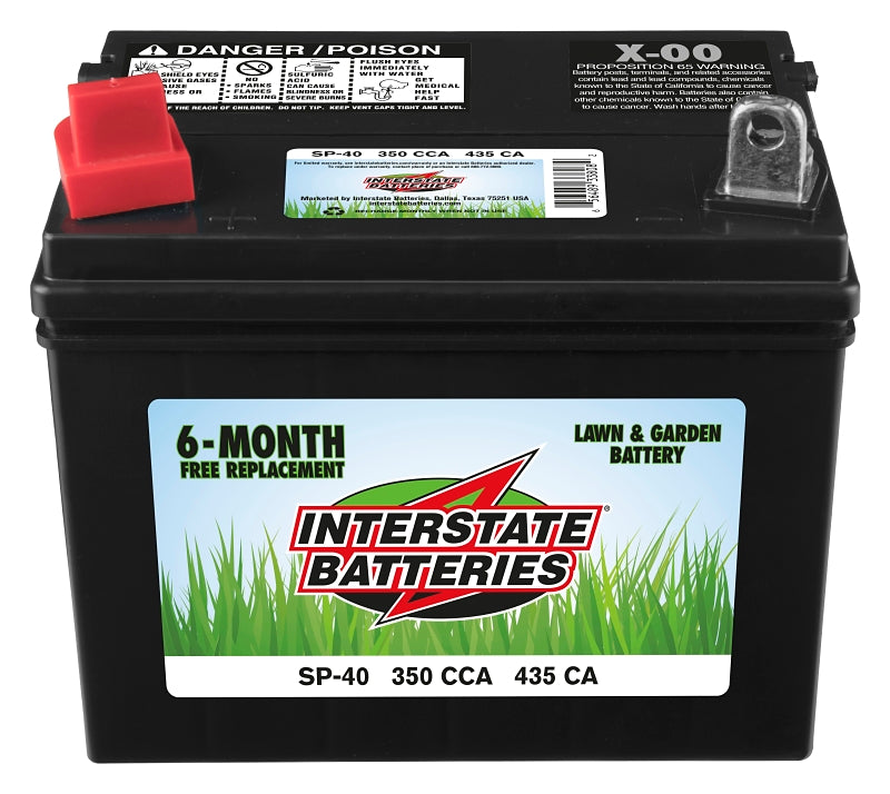 INTERSTATE BATTERIES SP-40 Lawn and Garden Battery, Lead-Acid