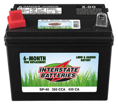 INTERSTATE BATTERIES SP-40 Lawn and Garden Battery, Lead-Acid