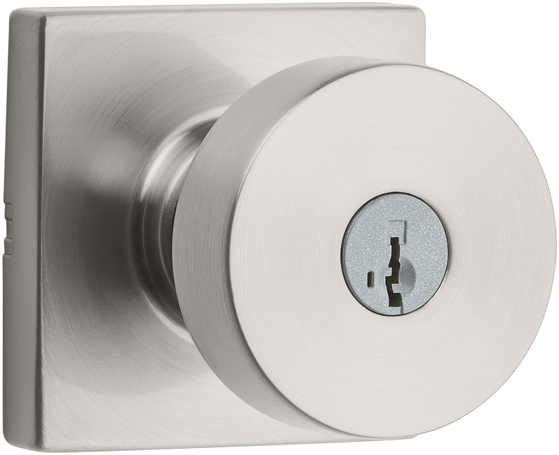 Weiser GA531 CBK15 SQ Entry Door Knob, Zinc, Satin Nickel