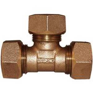 Legend T-4451NL Series 313-434NL Pipe Tee, 3/4 in, Ring Compression, Bronze