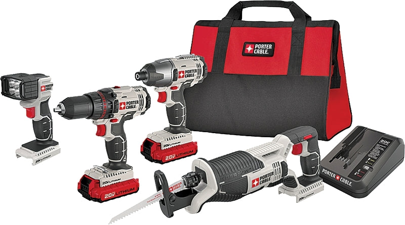 PORTER-CABLE PCCK615L4 Combination Kit, Battery Included, 20 V, 4-Tool, Lithium-Ion Battery