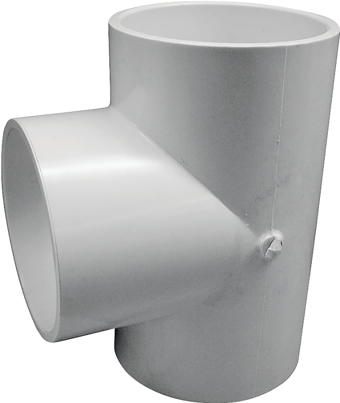 Lasco 401040BC Pipe Tee, 4 in, Slip, PVC, SCH 40 Schedule
