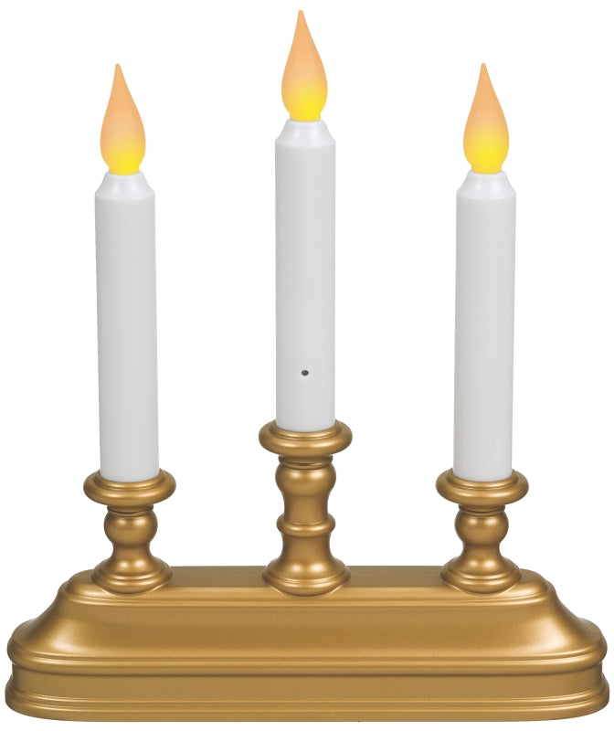 Xodus Innovations FPC1330B Candle, 10-1/4 in H Candle, Antique Brass/White Candle, D Alkaline Battery, LED Bulb