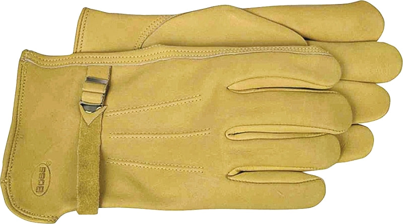 Boss 6023L Gloves, L, Keystone Thumb, Open Cuff, Cowhide Leather, Gold