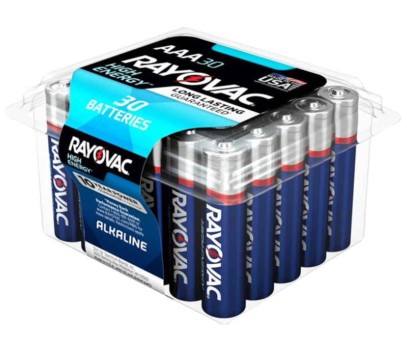 Rayovac 824-30PPTK Battery, 1.5 V Battery, 1100 mAh, AAA Battery, Alkaline