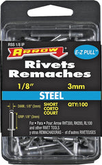 Arrow RSS1/8IP Pop Rivet, Short, 1/8 in L, Steel