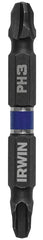 Irwin 1870984 Power Bit, #3 Drive, Phillips Drive, 1/4 in Shank, Hex Shank, 2-3/8 in L, High-Grade Steel