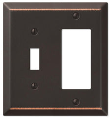Amerelle 163TRDB Wallplate, 4-15/16 in L, 4-9/16 in W, 2 -Gang, Steel, Bronze, Wall Mounting