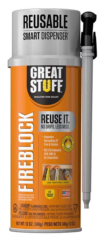 Great Stuff 99112831 Fireblock Insulating Foam Sealant, Orange