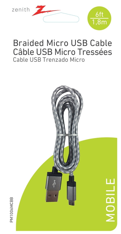 Zenith PM1006MCBB USB Cable, Black Sheath