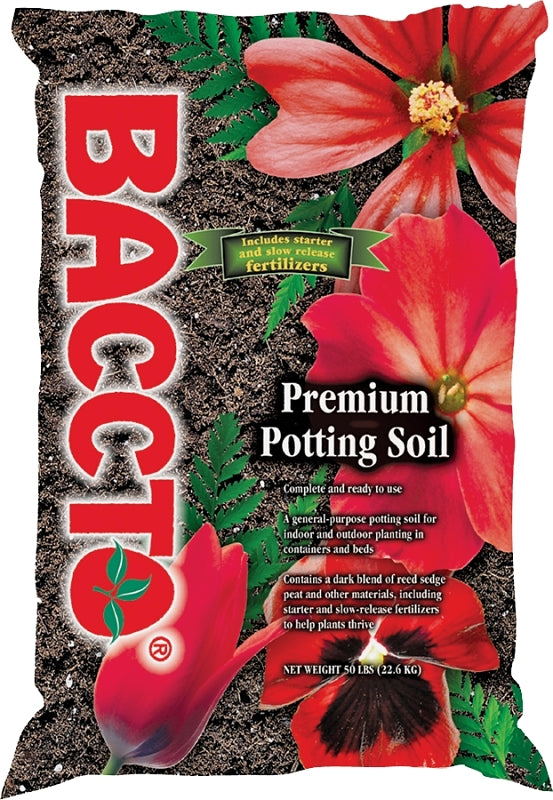Baccto 1250P Potting Soil, Granular, Dark Brown/Light Brown, 50 lb, Bag