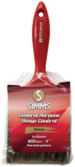Simms 1300-100 Paint Brush, 4 in W, Flat Brush, 3 in L Bristle, Polyester Bristle