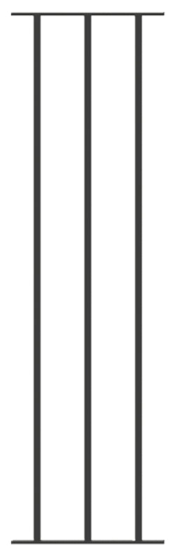 Nuvo Iron NDRP Deck Rail Panel, 9-3/8 in W Nominal, Black