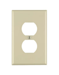 Leviton 80503-I Receptacle Wallplate, 4-7/8 in L, 3-1/8 in W, Midway, 1 -Gang, Plastic, Ivory, Surface Mounting