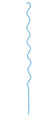 MIDWEST AIR TECHNOLOGY 901267BL6 Twisted Garden Stake, 60 in L, Steel, Blue, Powder-Coated