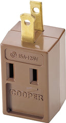 Eaton Wiring Devices 4400B-BOX Outlet Tap, 2 -Pole, 15 A, 125 V, 3 -Outlet, NEMA: NEMA 1-15R, Brown
