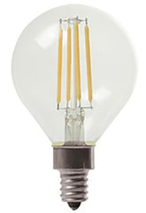 GE Industrial Solutions 24547 LED Bulb, Globe, G16 Lamp, 60 W Equivalent, E12 Lamp Base, Dimmable, Clear