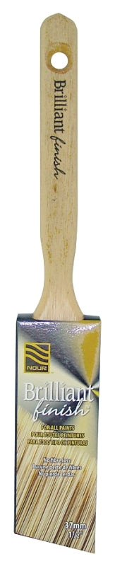 NOUR Brilliant Finish 1331-37N Angular Paint Brush, 1-1/2 in W, 1-1/2 in L Bristle, Polyester Bristle, Sash Handle
