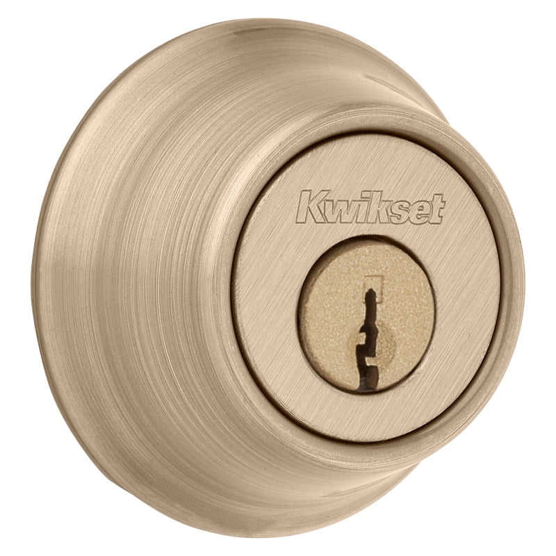 Kwikset 660 Series 6655CPRCALRCSK6 Deadbolt, 3 Grade, Keyed Alike Key, Steel, Antique Brass, 2-3/8 x 2-3/4 in Backset